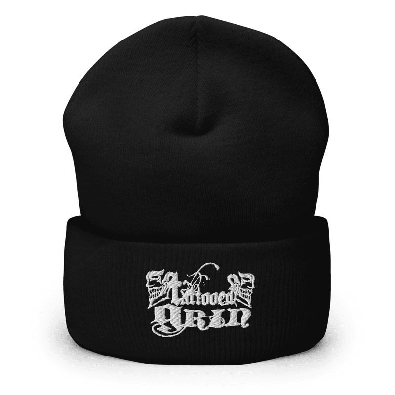 Cuffed Beanie - Tattooed Grin - White Lettering
