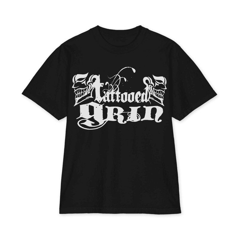 Tattooed Grin White Logo - Unisex Max Heavyweight Short Sleeve